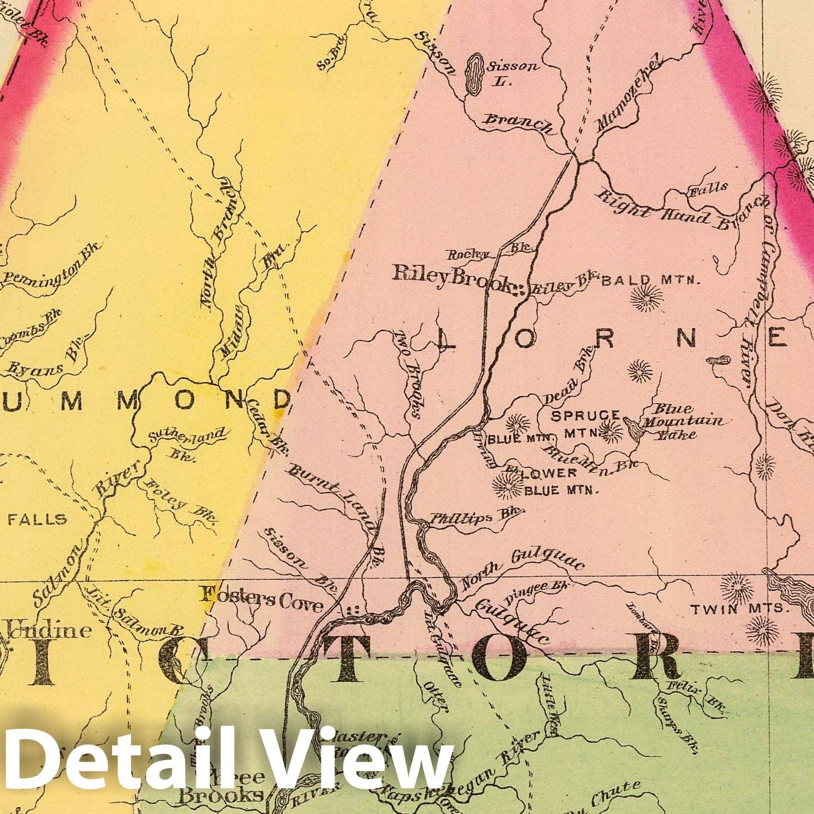 Victoria County, New Brunswick - Railroad Map, 1878