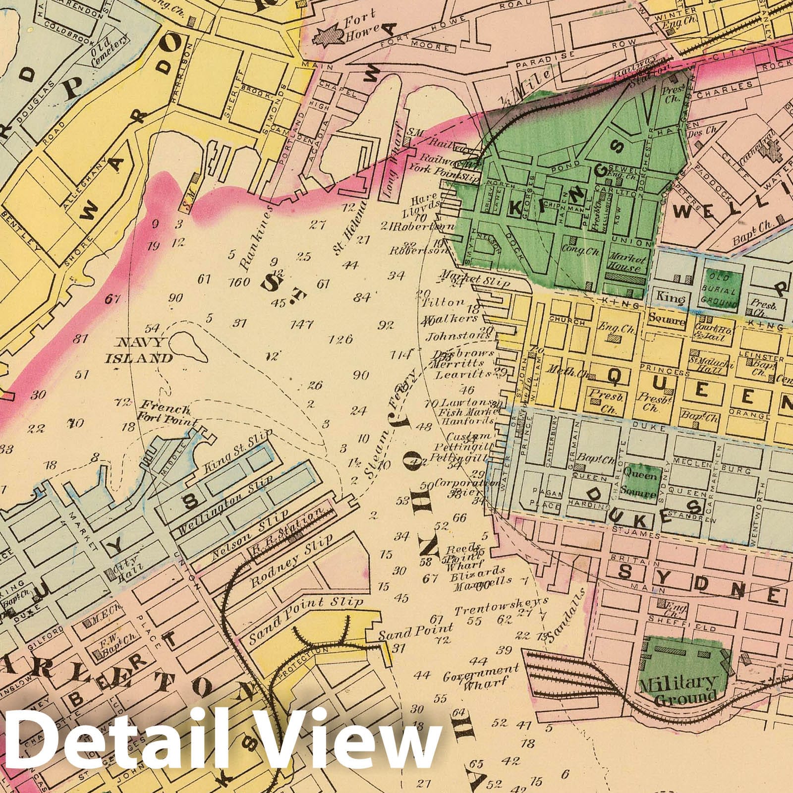 Saint John and Portland, New Brunswick - Nautical Chart, 1878