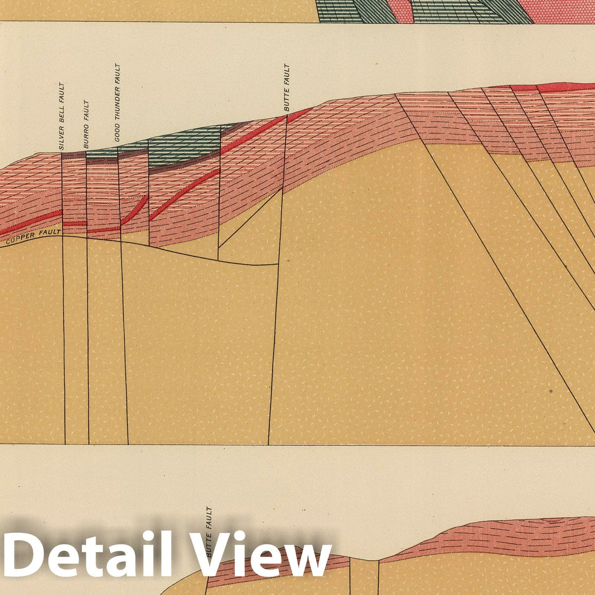 Aspen District Geologic Map, 1898 - Historical Geological Survey Print