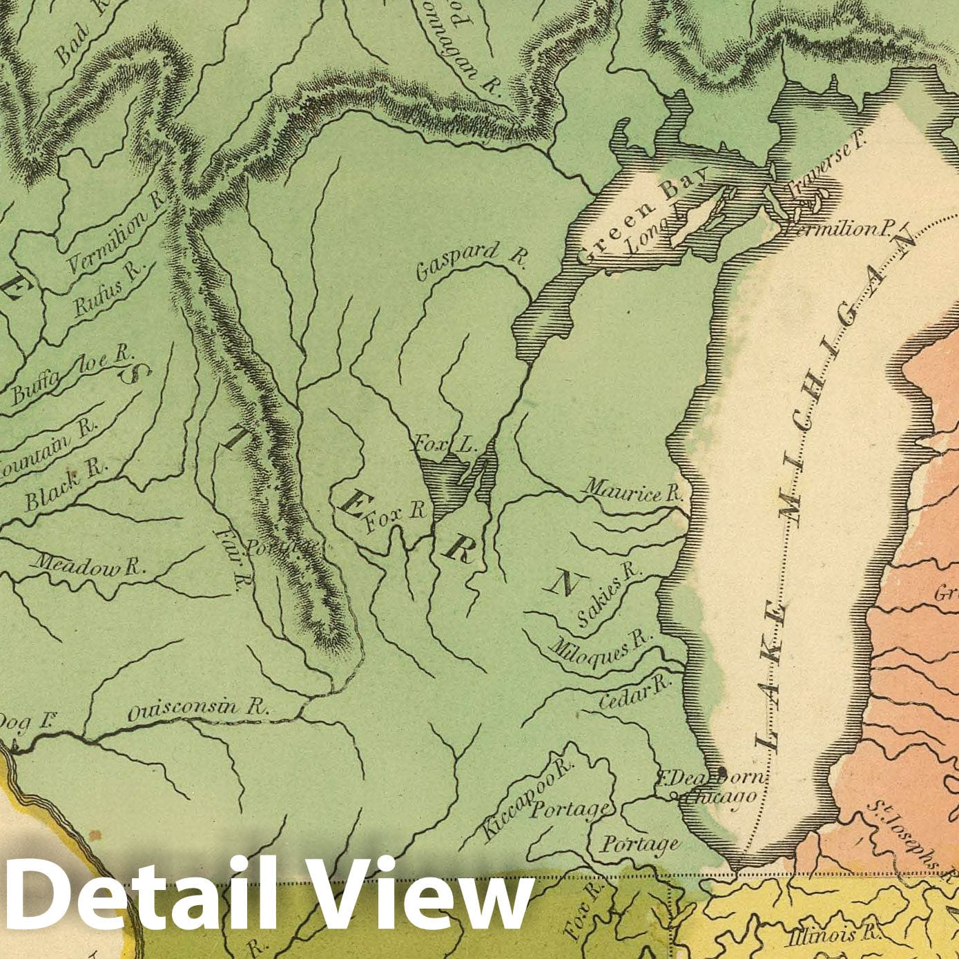 Upper Territories of the United States, 1816 - Historical Map Print