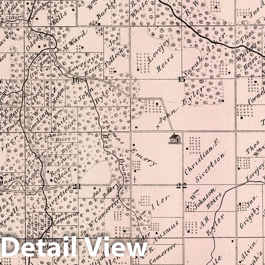 Honey Creek Township, Adams County, Illinois 1872 Historical Map Print