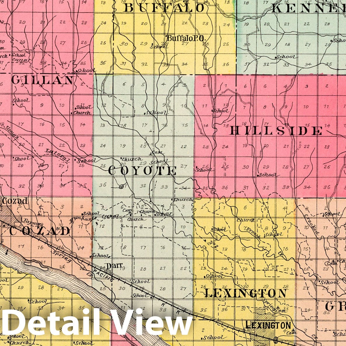 Dawson County Nebraska - River Map, 1904 - Historical Map Print