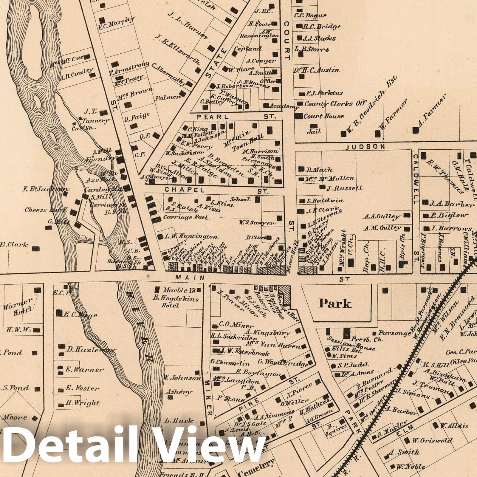 Canton - Property Map, 1865 - Historical Map Print