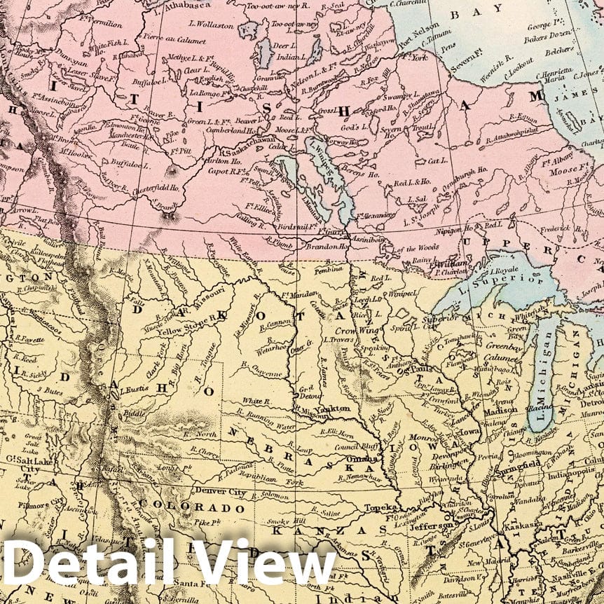 North America - Geologic Map, 1865 - Historical Map Print