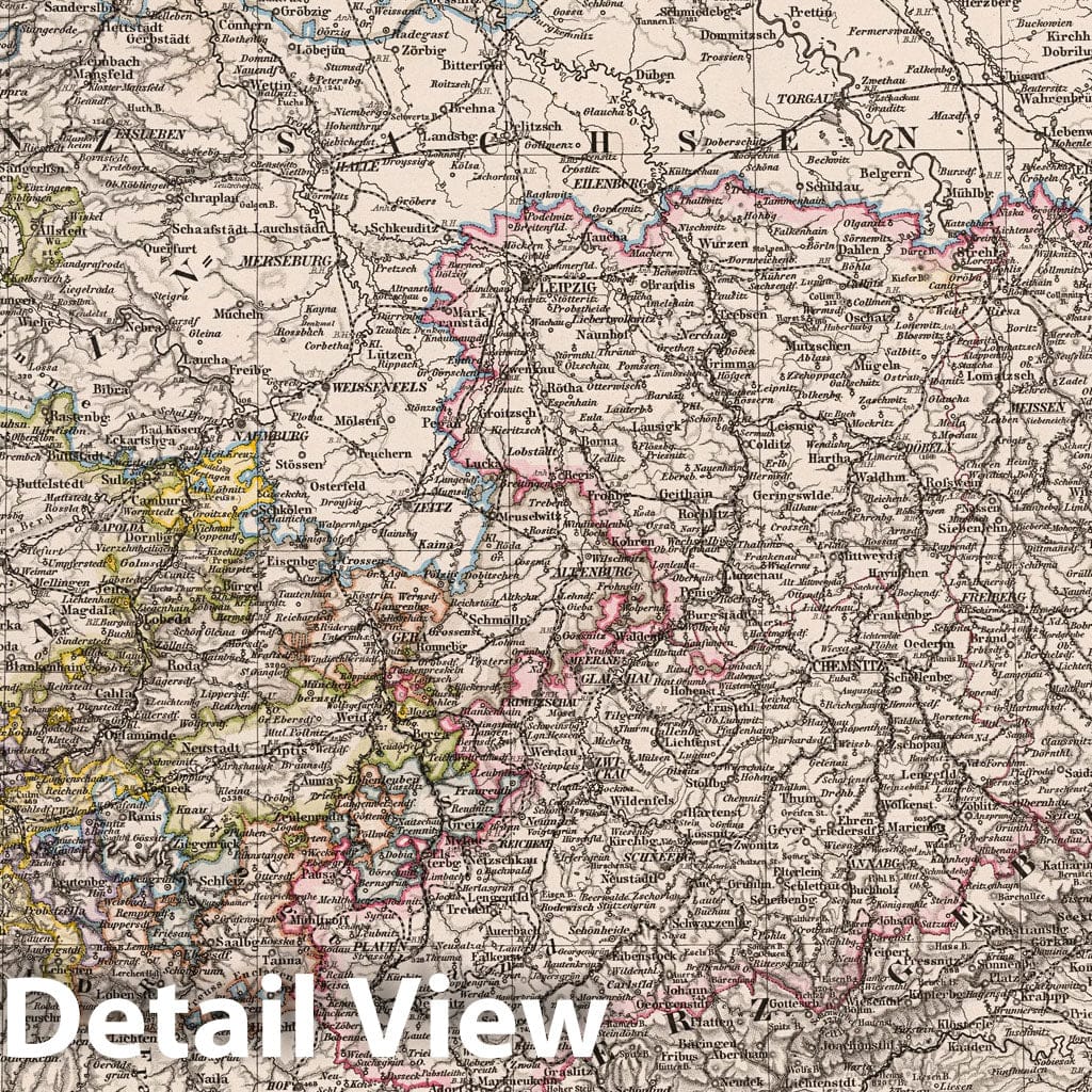 Saxony, Thuringia, and Neighboring Regions, 1880 - Stieler's Hand Atlas