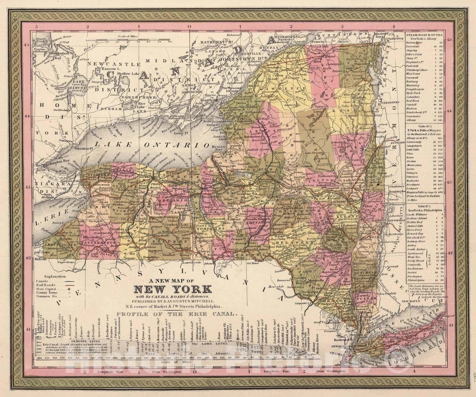 Historic Map : 1850 New York. - Vintage Wall Art