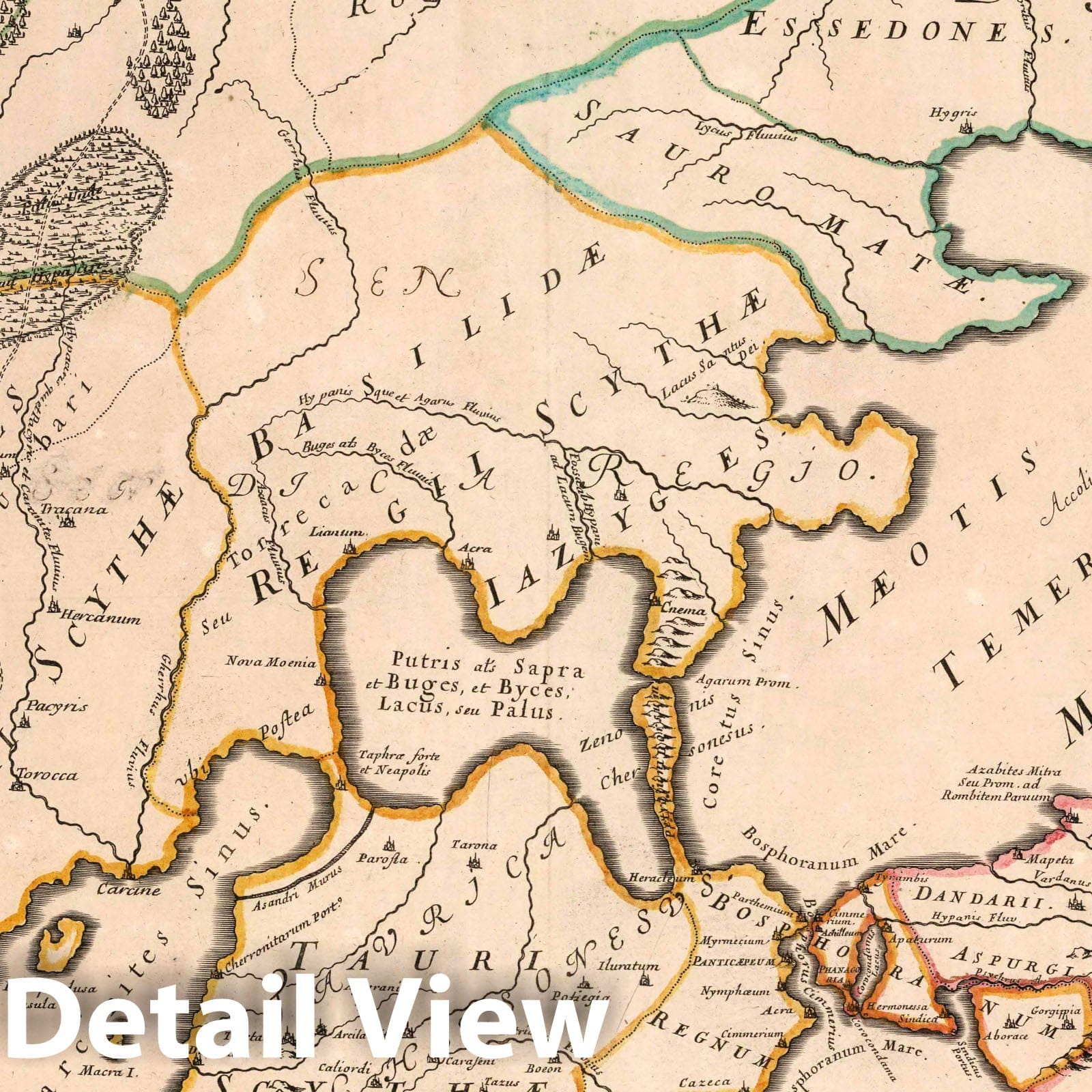 Cimmeria, Crimea, Ukraine and Russia, 1665 - Historical Map Print