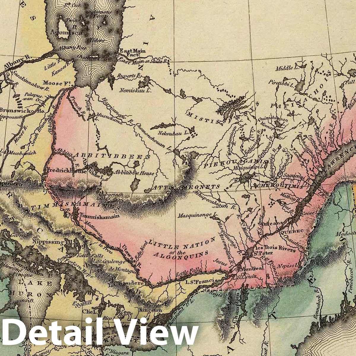 Canada - River Map, 1823 - Historical Map Print