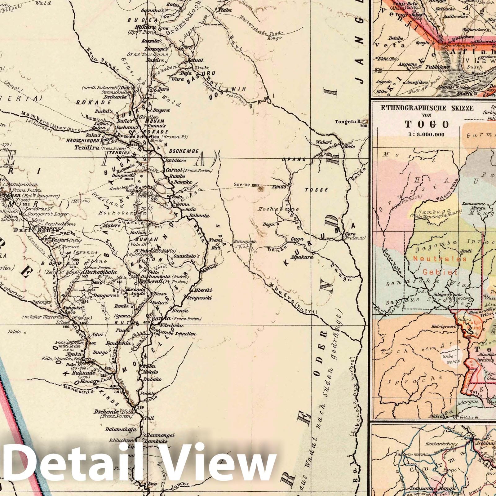 Cameroon and Togo - Plate No. 4, 1897 - Historical Map Print