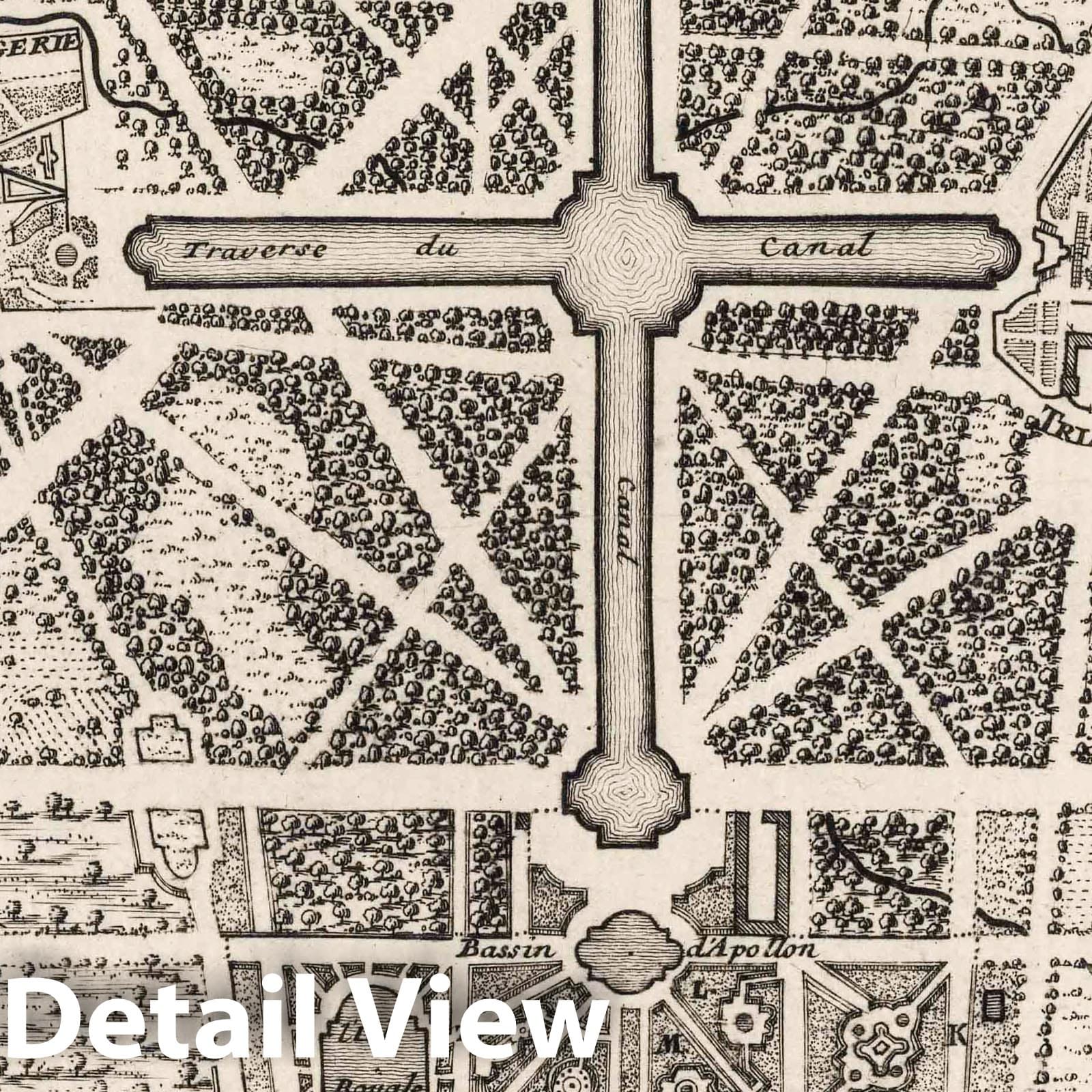 Versailles Plan, 1700 - Historical Map Print