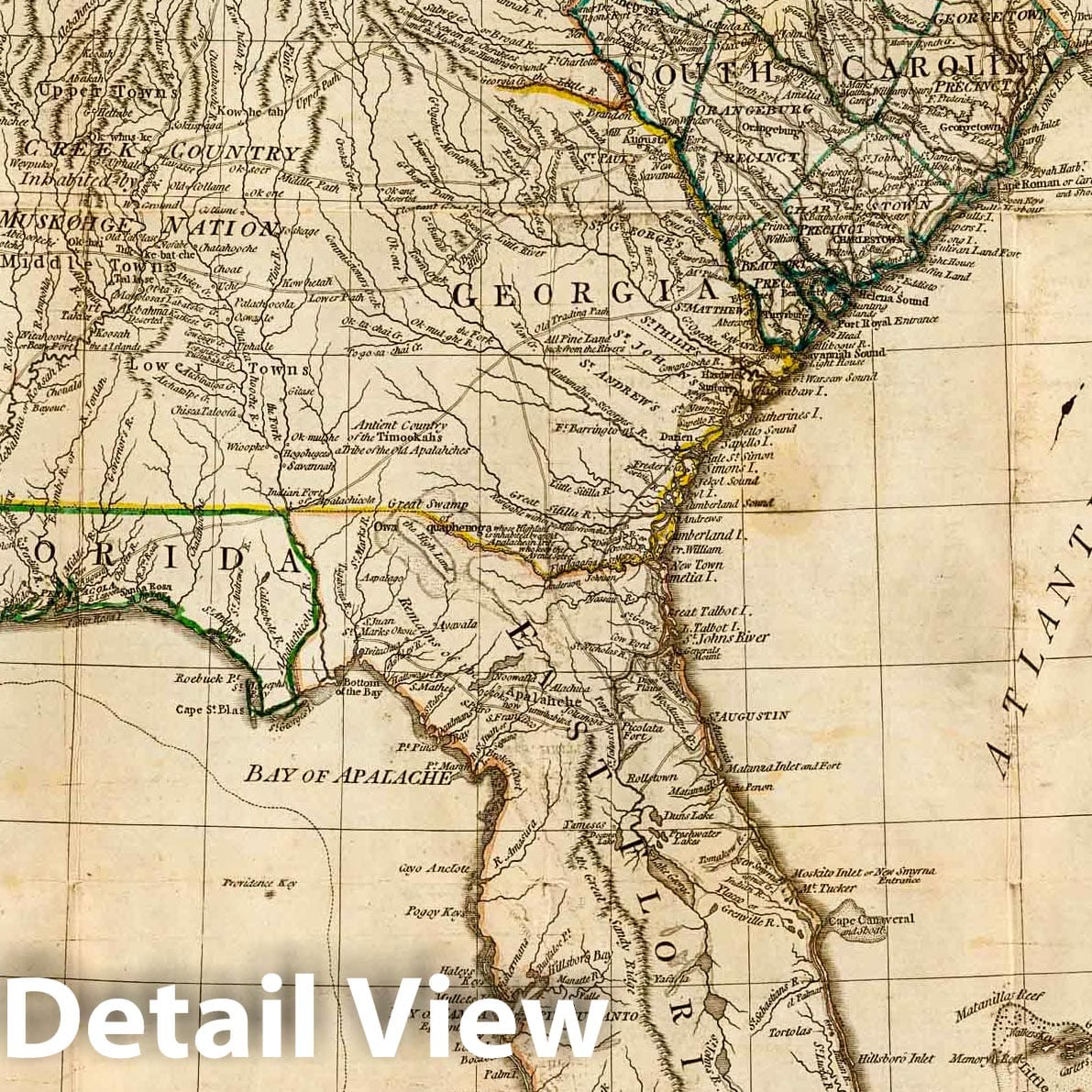 A General Map of the Southern British Colonies 1776 - Historical Map Print