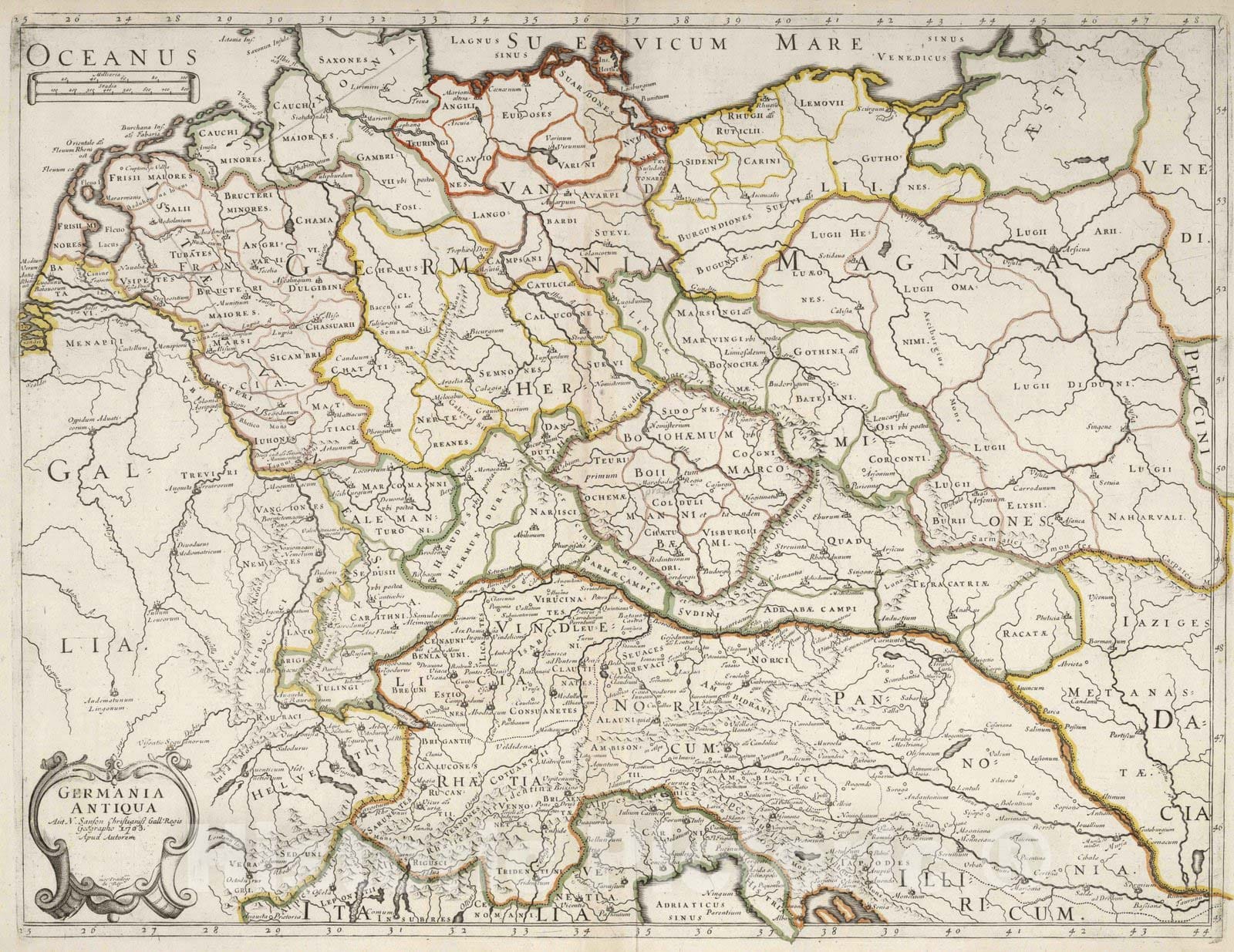Ancient Germany, 1703 - Historical Map Print