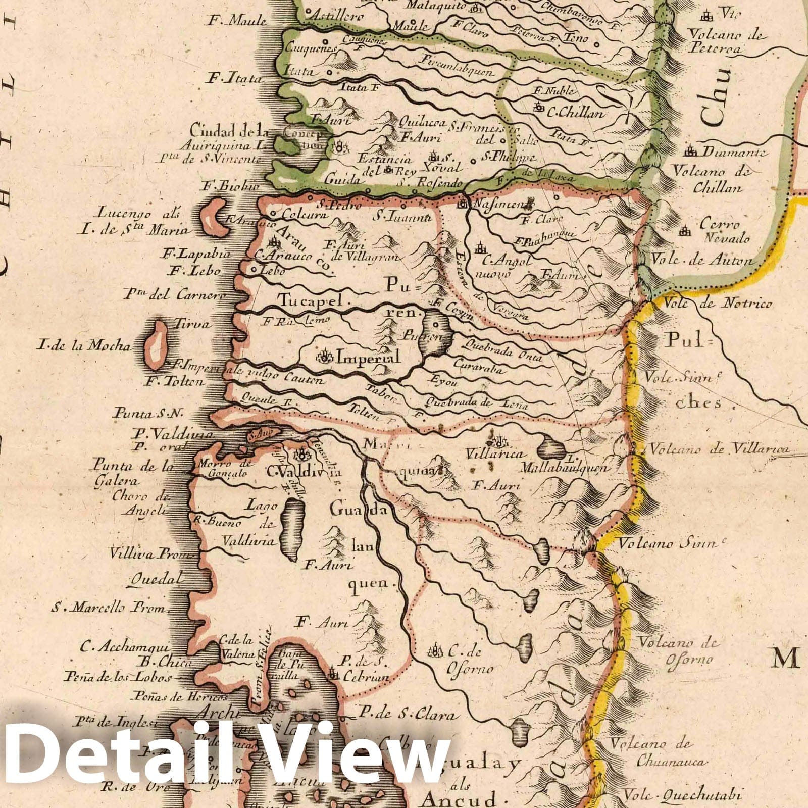 Chile, 1697 - Historical Map Print from Sanson's Atlas