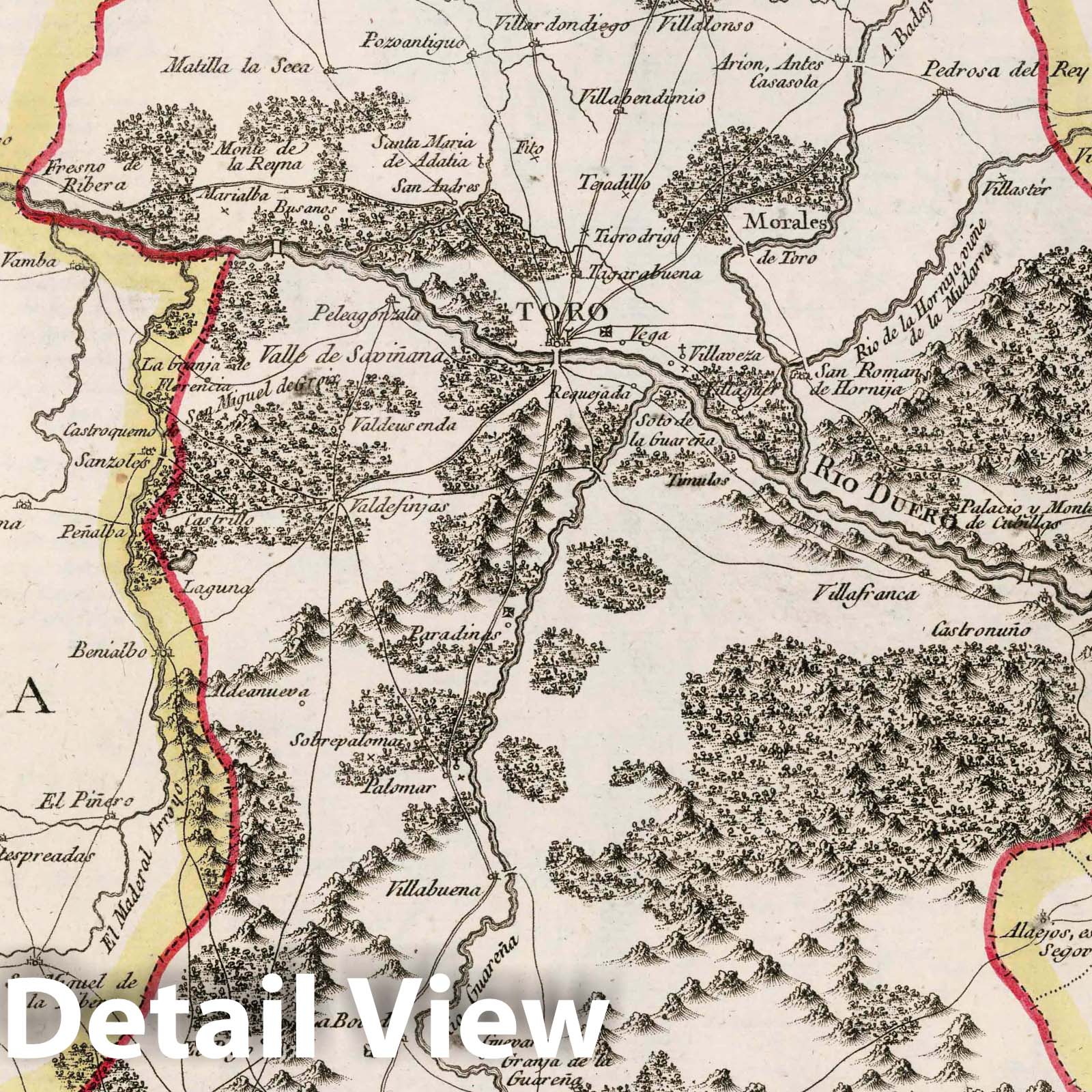 Toro - Road Map, 1784 - Historical Map Print
