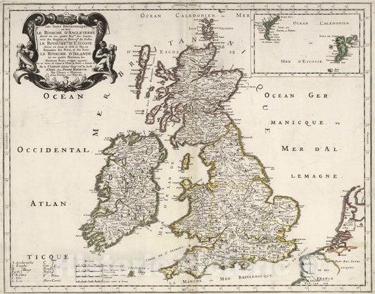 Historic Map : 1669 British Isles. - Vintage Wall Art