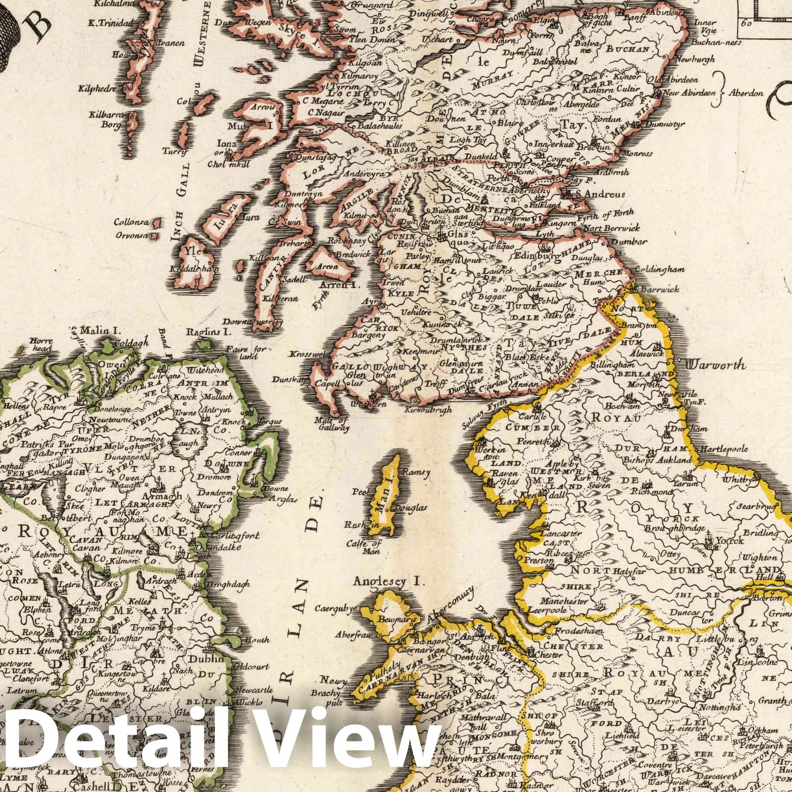 British Isles, 1669 - Historical Map Print from Sanson's Atlas