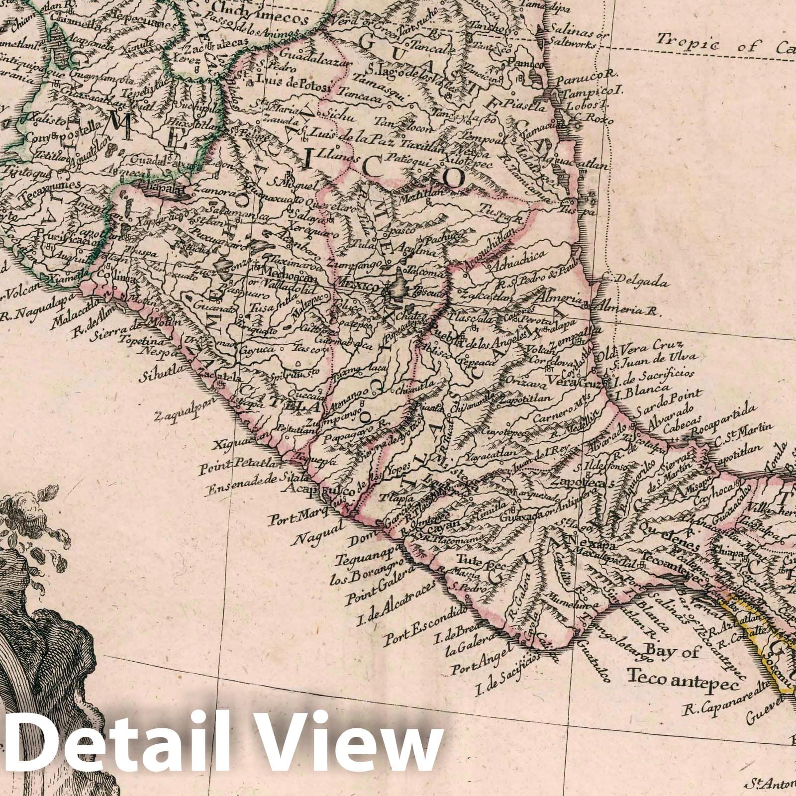 North America and Mexico - River Map, 1753 - Historical Map Print