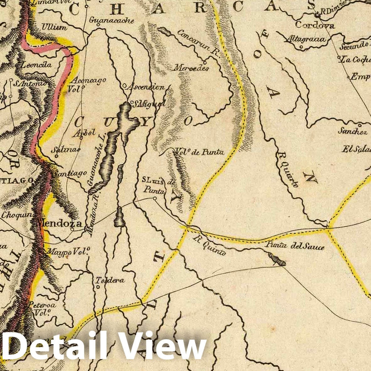 Chile and La Plata Viceroyalty, 1814 - Historical Map Print