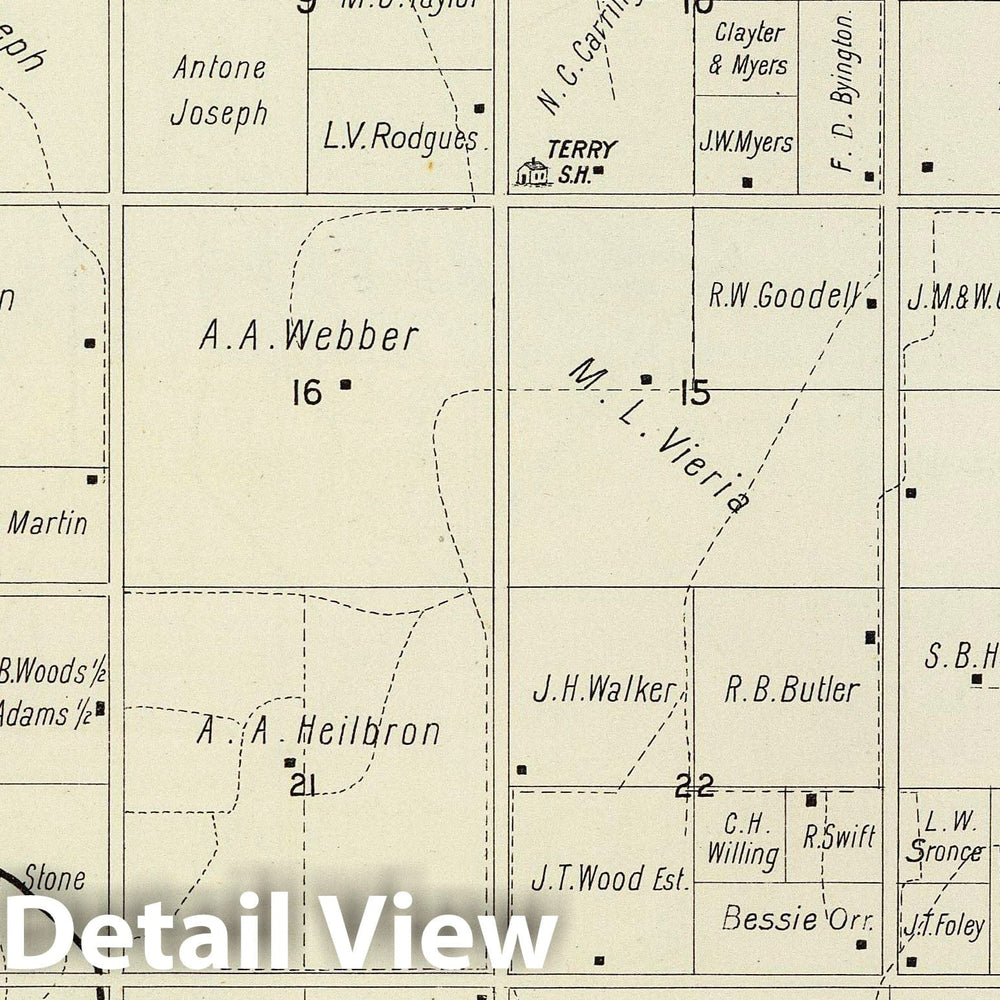 Historic Map : 1891 R.21E T.16S. - Vintage Wall Art