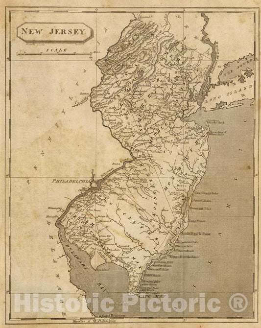 New Jersey 1812 Historical Map Print