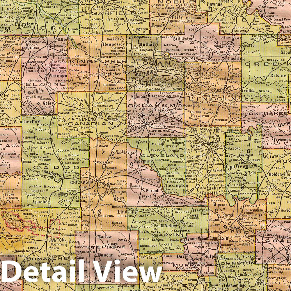 Historic Map : 1909 Oklahoma. - Vintage Wall Art