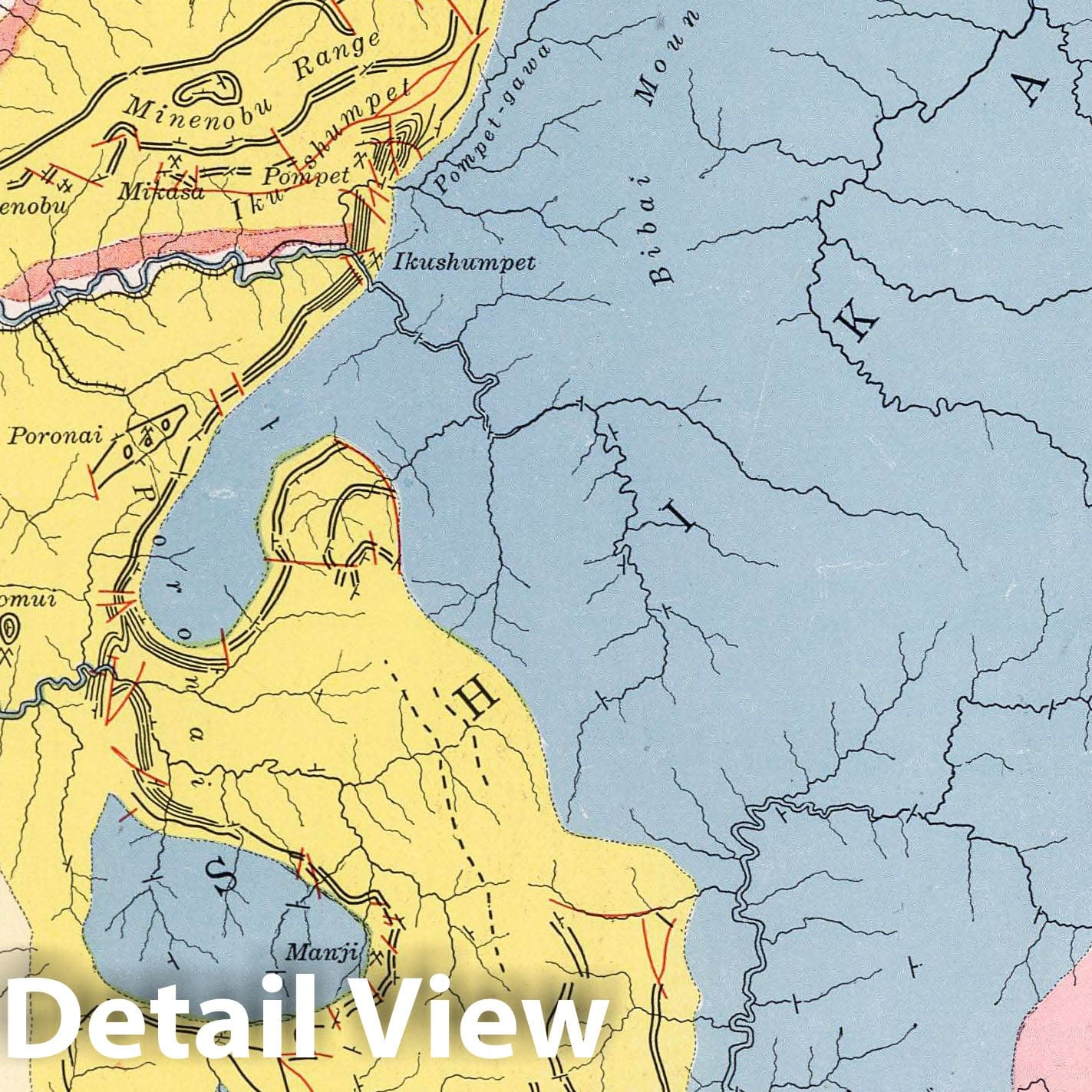 Ishikari Coal Fields, Japan - 1913 Geological Map Print