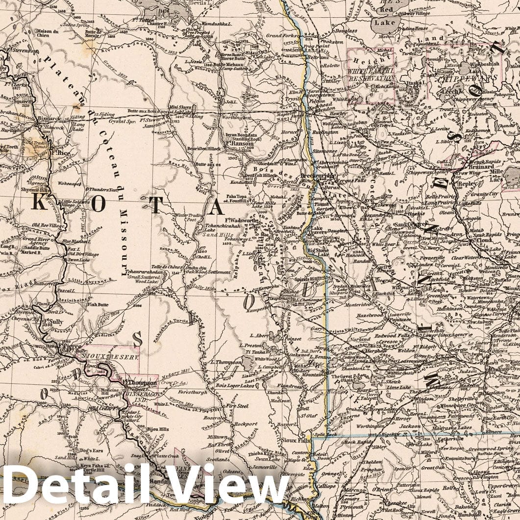 North Central United States - Plate No. 2, 1879 - Stieler's Hand Atlas Map Print