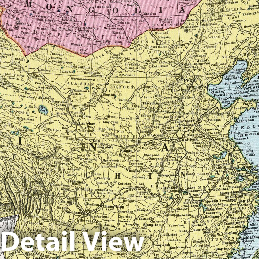 China, Japan, and Mongolia 1925 Historical Map Print