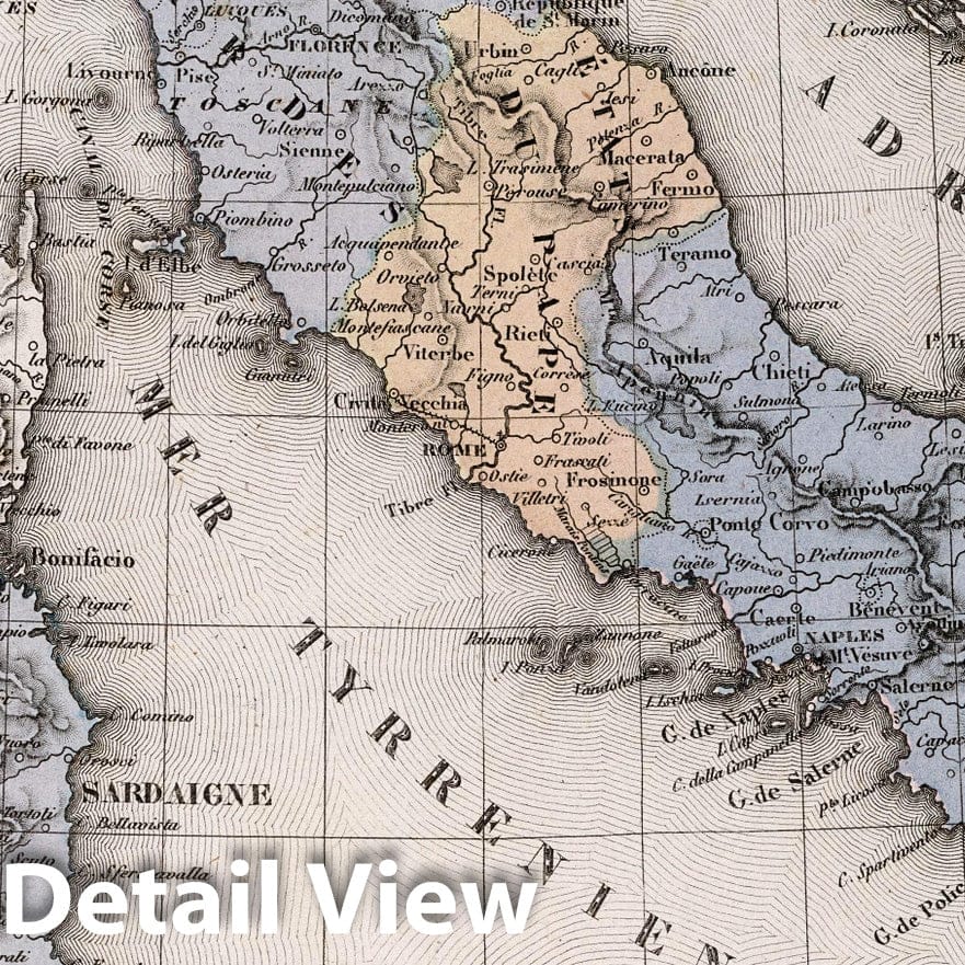Italy 1852 Historical Map Print