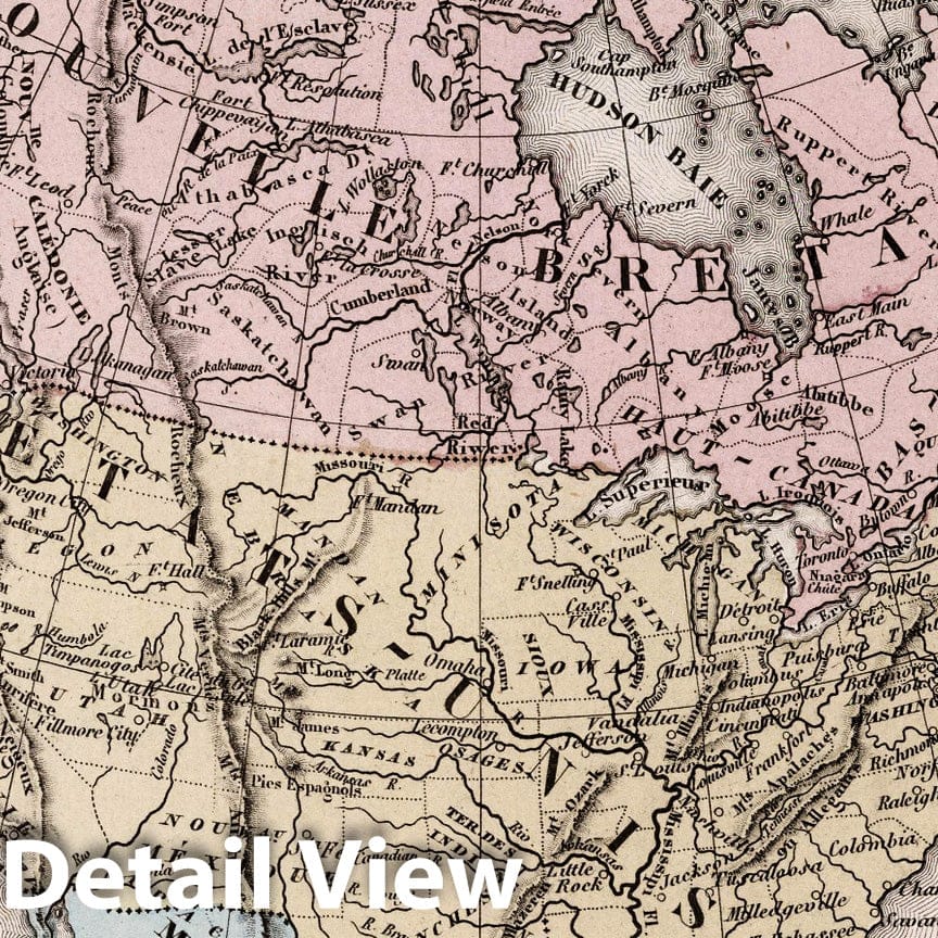 North America, 1852 - Historical Map Print