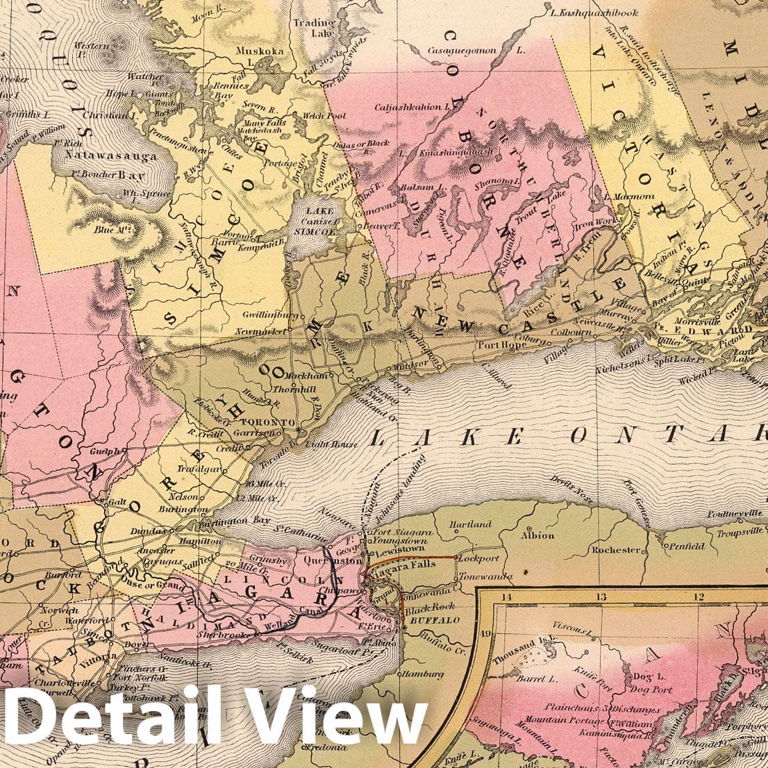 Canada West with Lake Superior Inset, 1850 - Historical Map Print