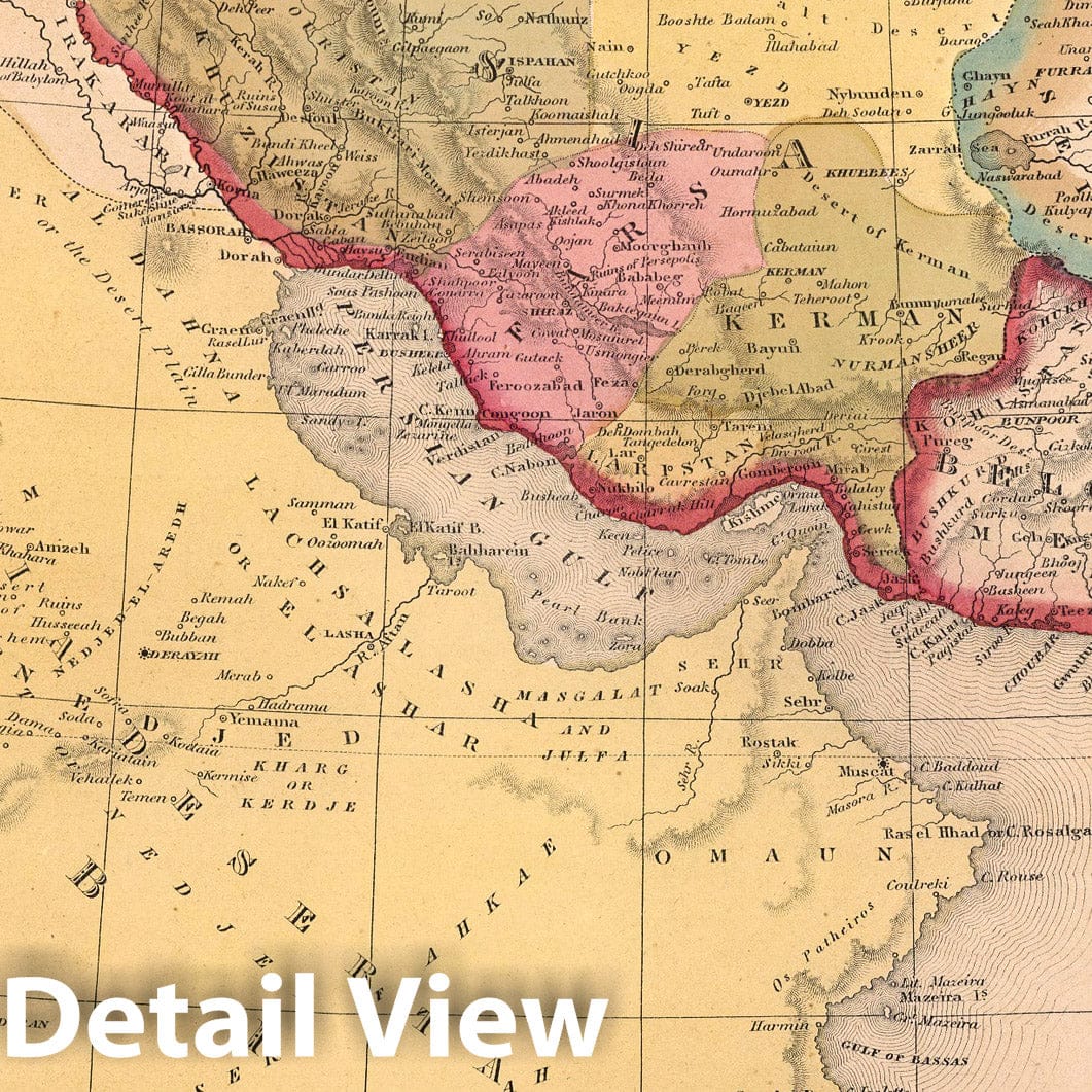 Persia and Arabia, 1850 - Historical Map Print
