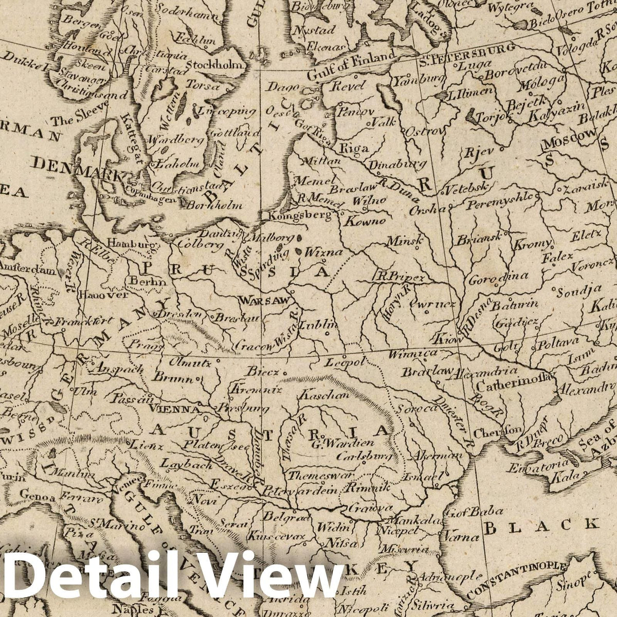 Europe, 1816 - Historical Map Print from Carey & Warner Atlas