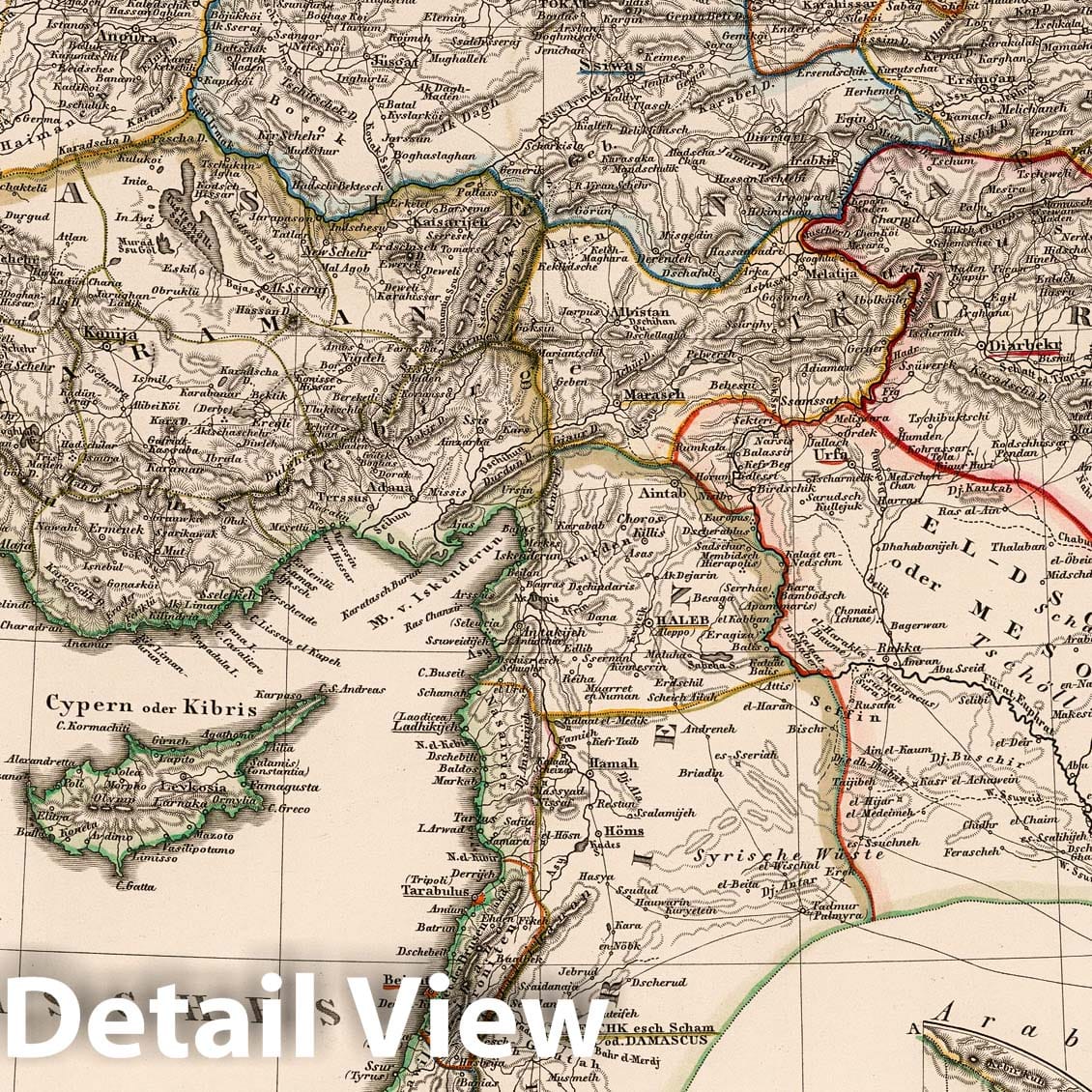 Ottoman Empire in Asia, 1852 - Historical Map Print