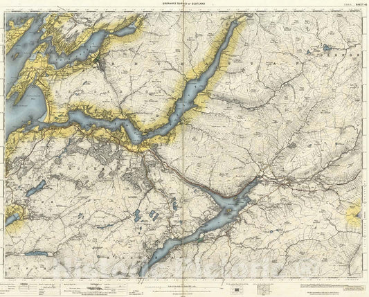 Historic Map : National Atlas - 1897 Volume 2: Sheet 45 - Oban - Vintage Wall Art