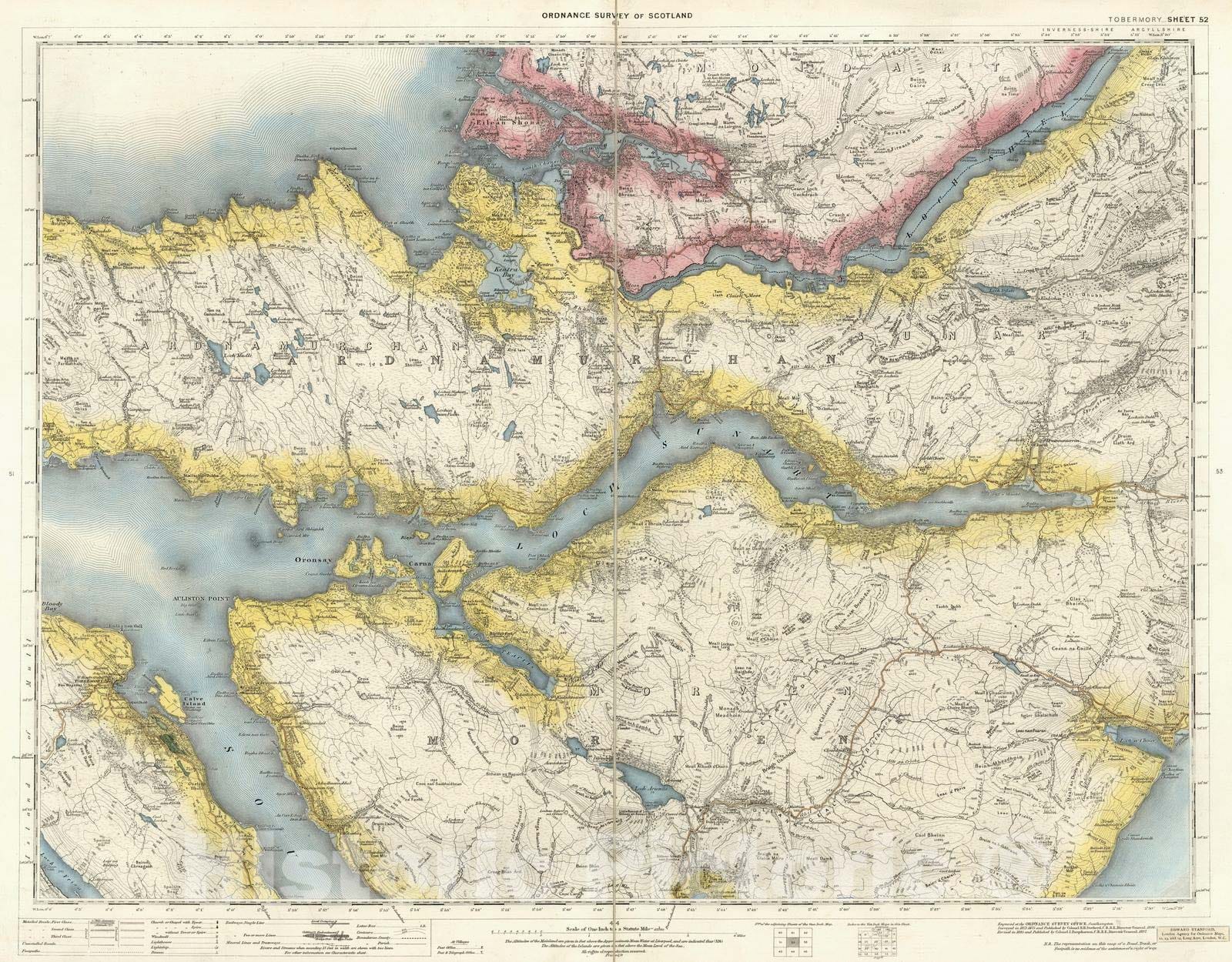 Historic Wall Map : National Atlas - 1897 Volume 2: Sheet 52 - Tobermory - Vintage Wall Art
