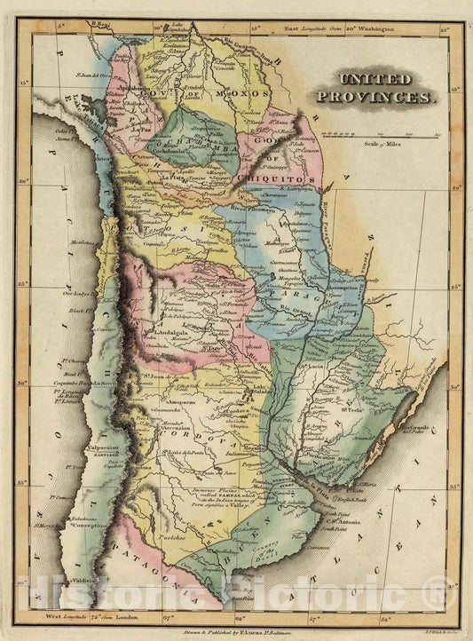 Historic Map : 1823 United Provinces. - Vintage Wall Art