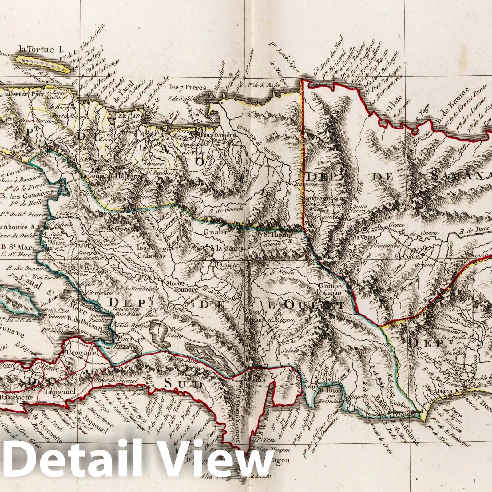 Historic Map : Haiti, 1803 XXXIV. Carte de St. Domingue. , Vintage Wall Art