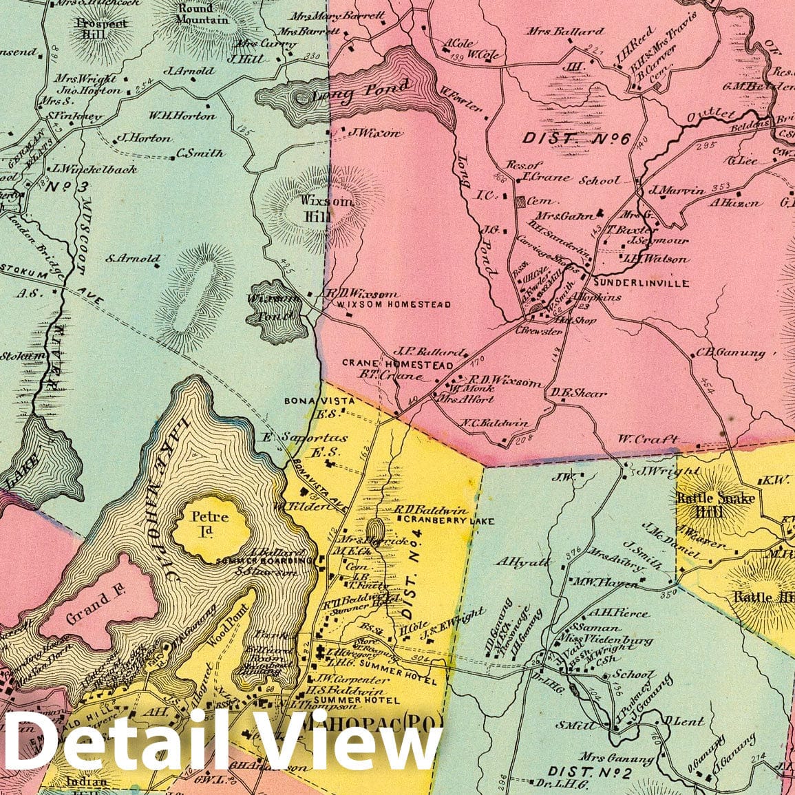 Carmel, Putnam County, New York 1868 Historical Map Print