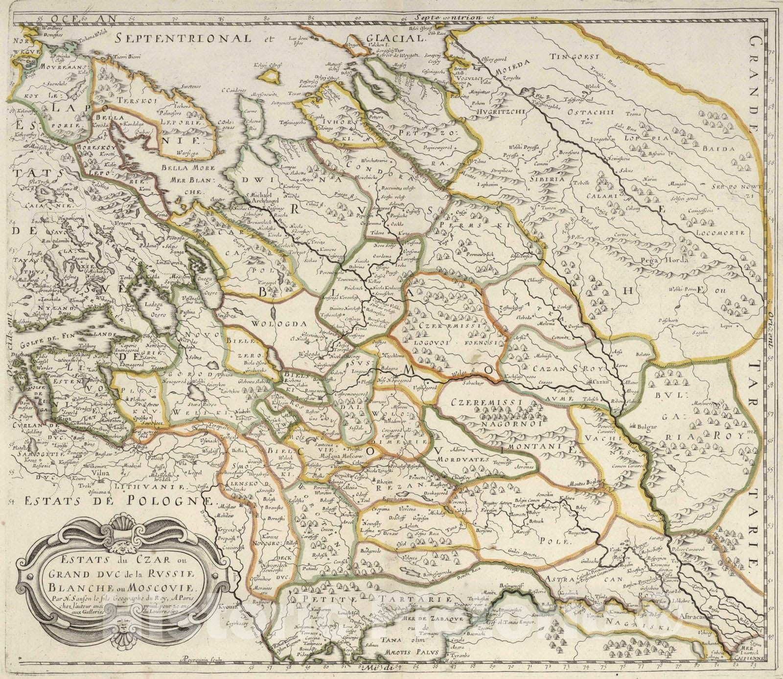 Historic Map : 1699 Estates of the Czar, or Muscovy, Russia. - Vintage Wall Art