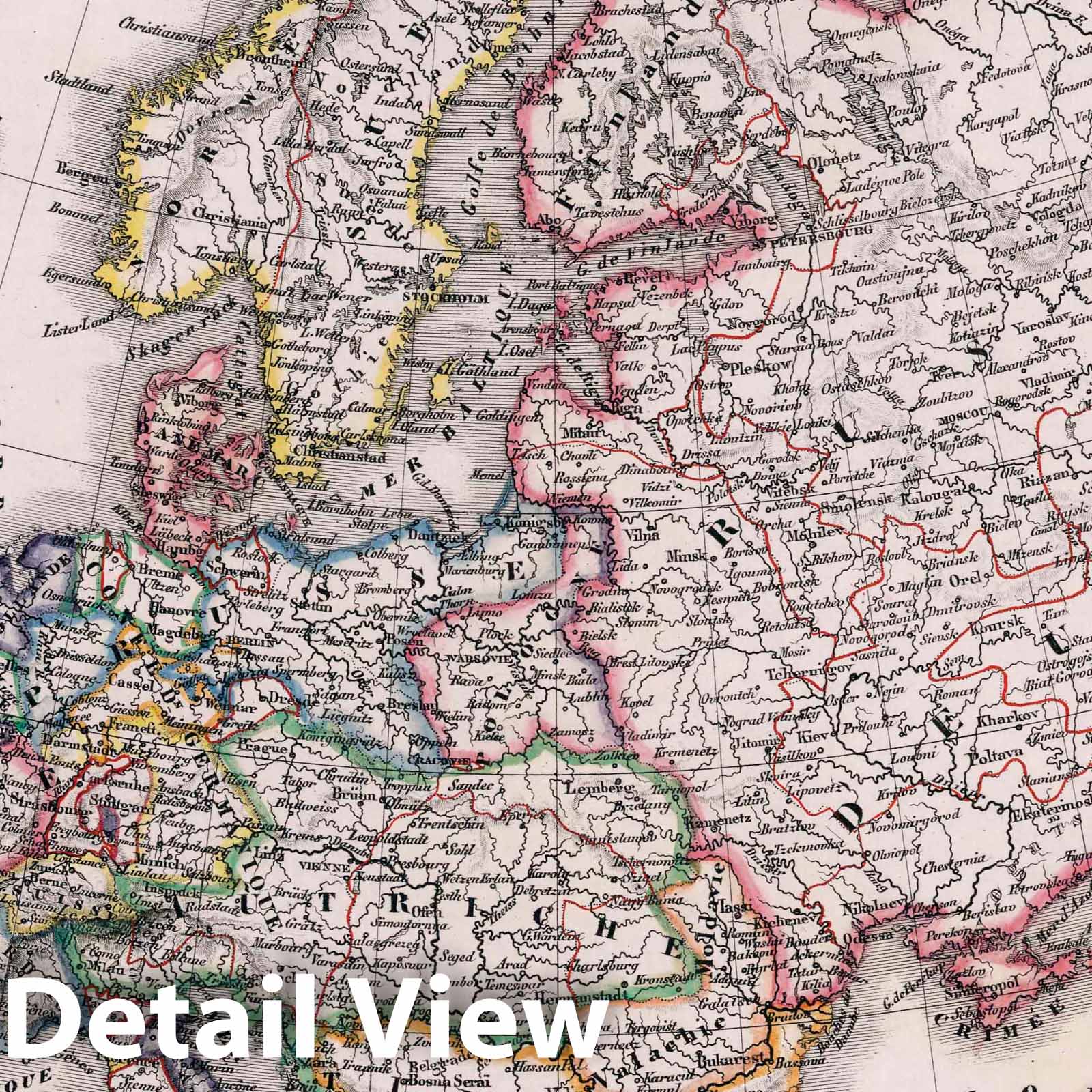 Europe 1832 Historical Map Print - Hand-Colored Lithograph Atlas Plate