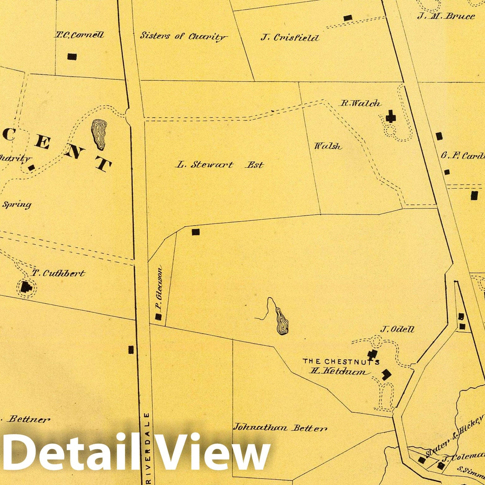 Yonkers, Westchester County, New York - River Map, 1868