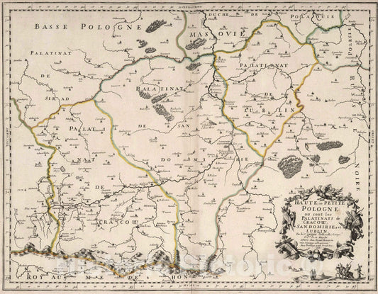 Historic Map : 1666 Upper Poland. - Vintage Wall Art