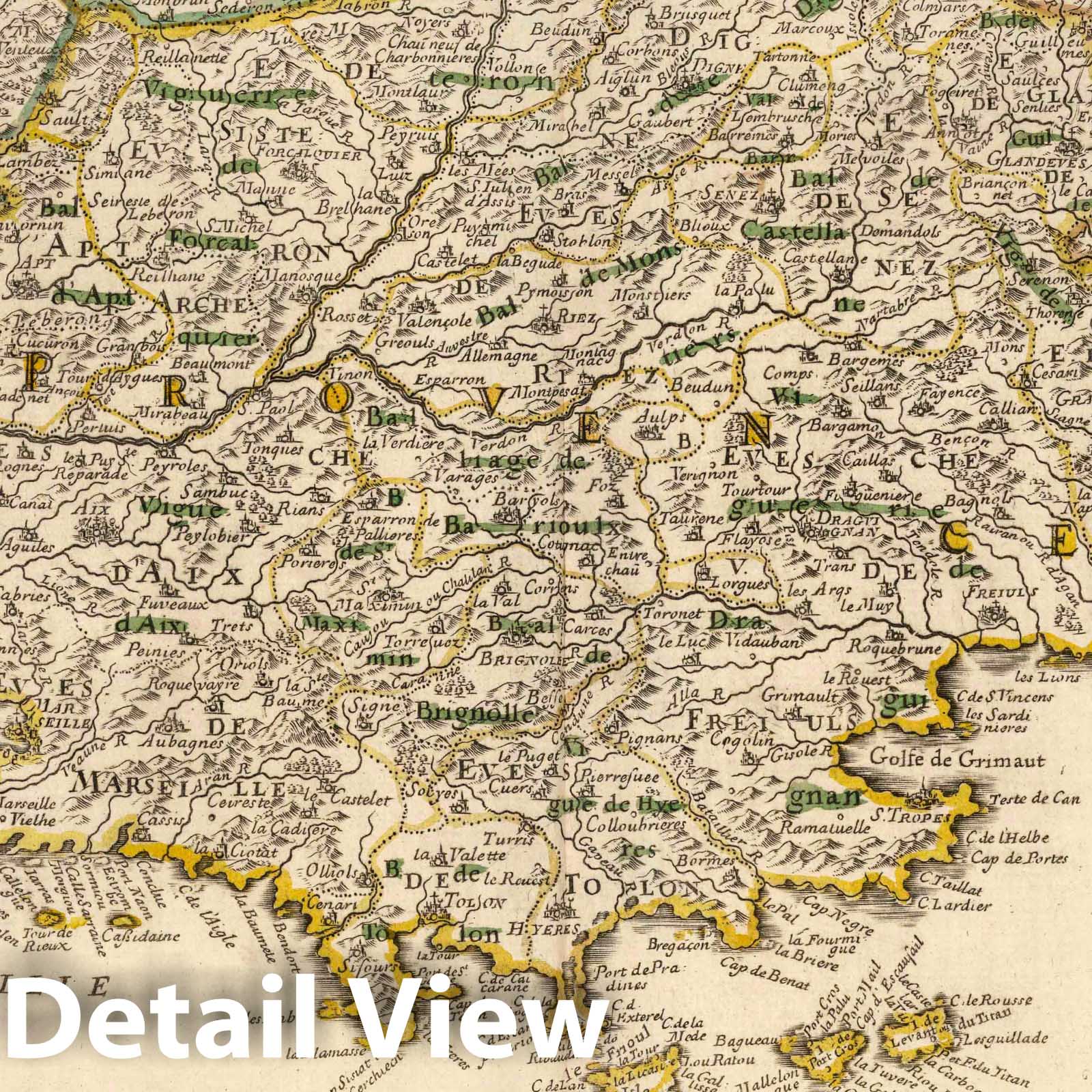 Provence, 1707 - Historical Map Print - Sanson Atlas