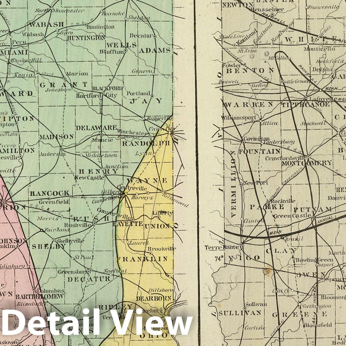 Indiana - Geological and Climatological Maps, 1876 - Historical Map Print