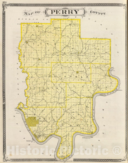 Historic Map : 1876 Map of Perry County. - Vintage Wall Art
