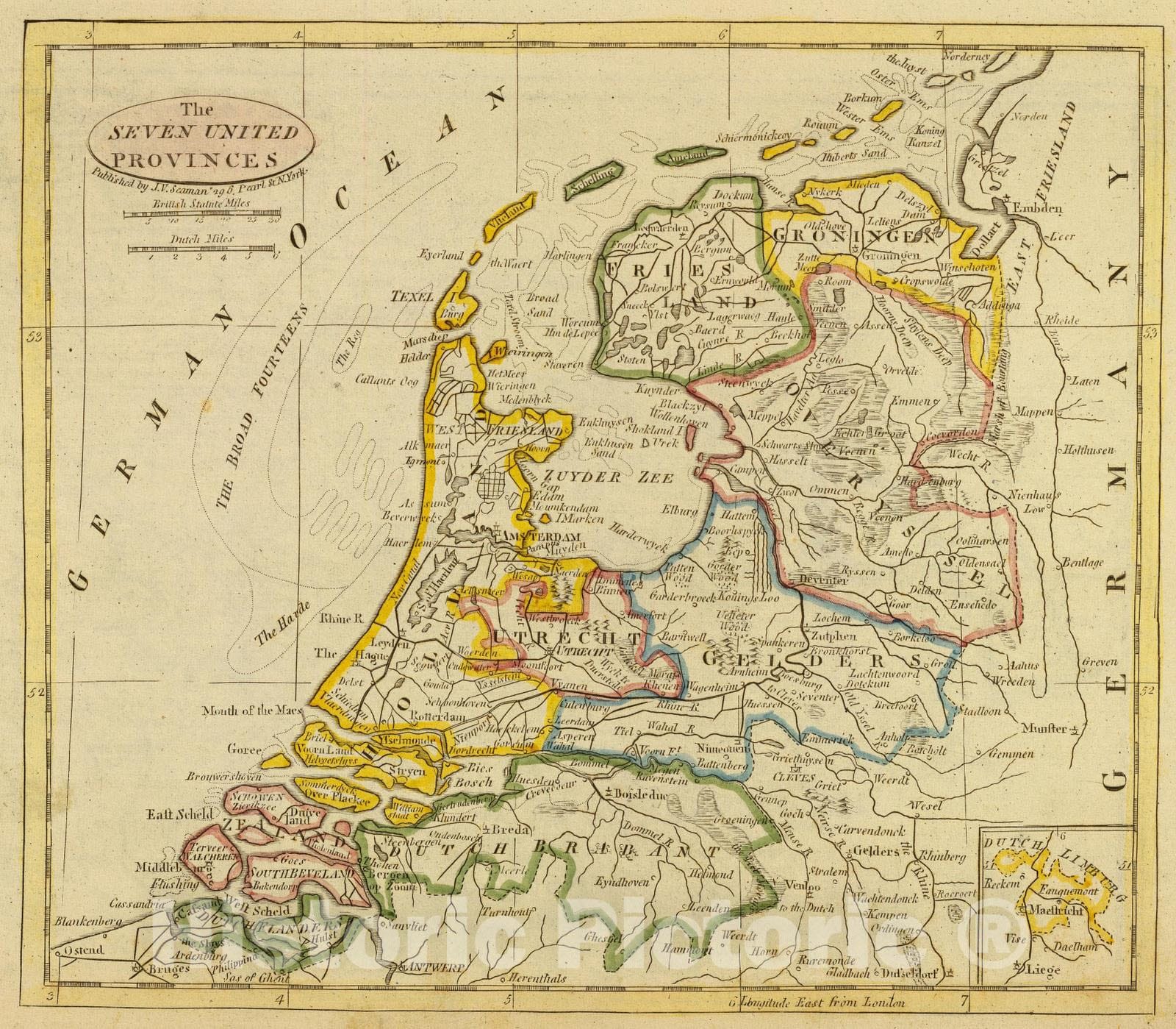 Historic Map : 1821 United Provinces. - Vintage Wall Art