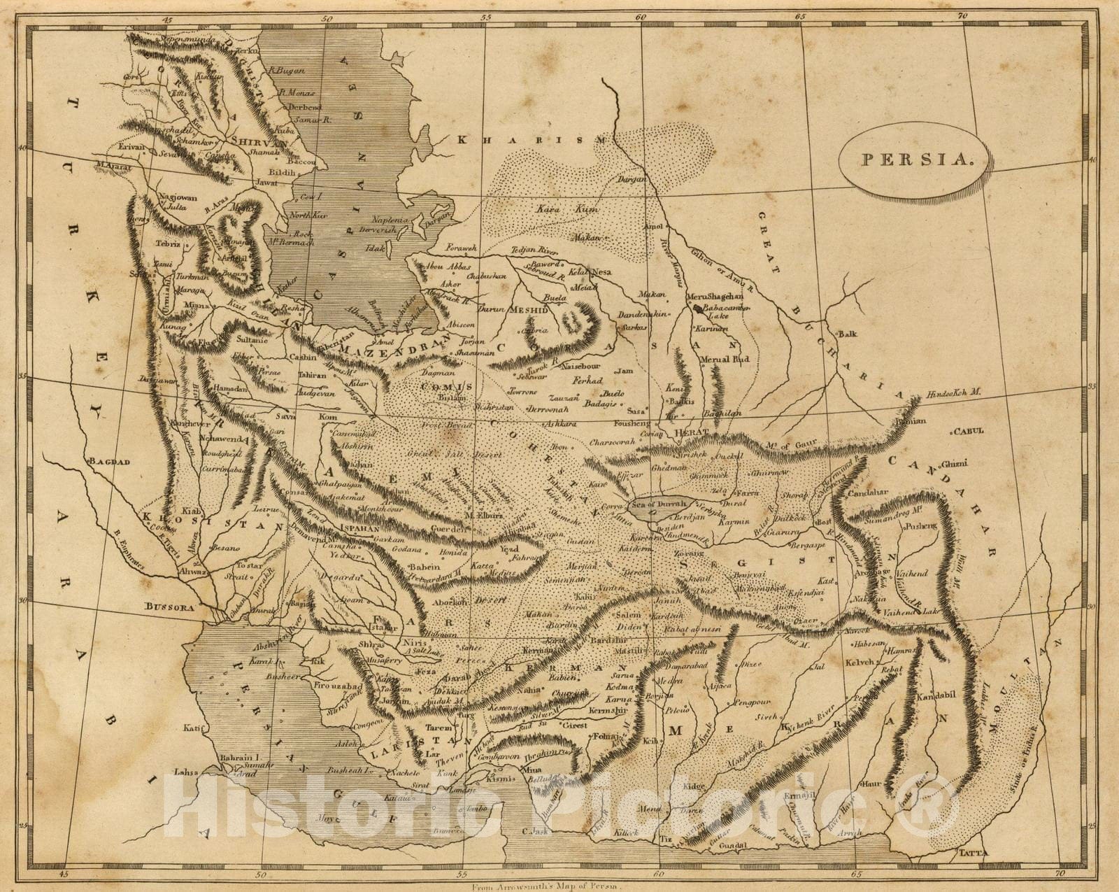 Historic Map : 1812 Persia. - Vintage Wall Art