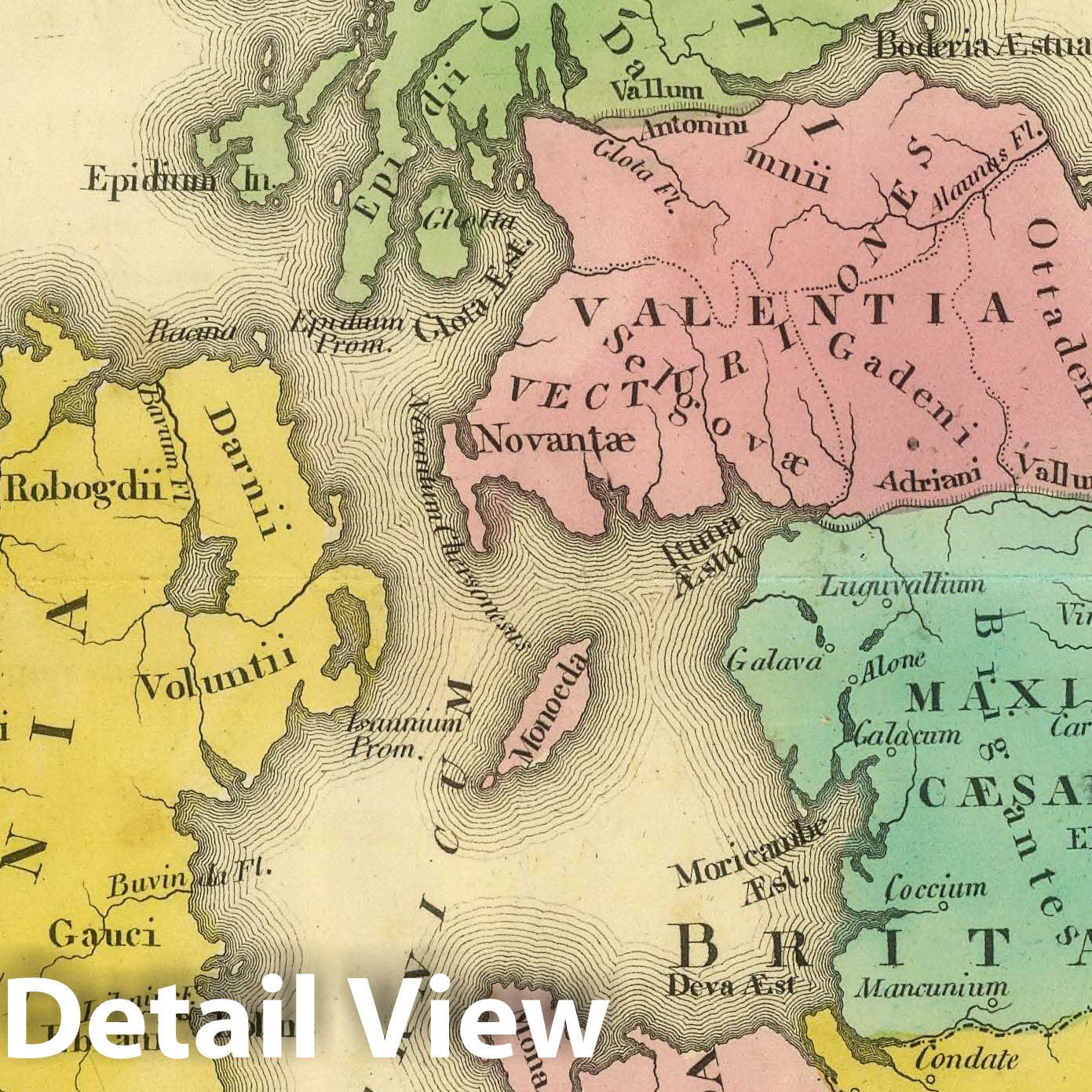 British Isles in Roman Times, 1826 - Historical Map Print