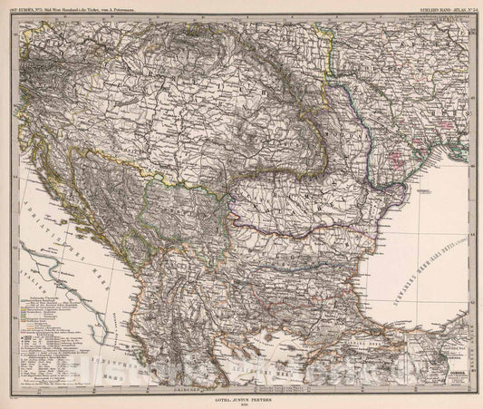 Historic Map : Albania, 1880 Blatt 5. Sud-West Russland & die Turkei (Southwest Russia, Turkey). , Vintage Wall Art